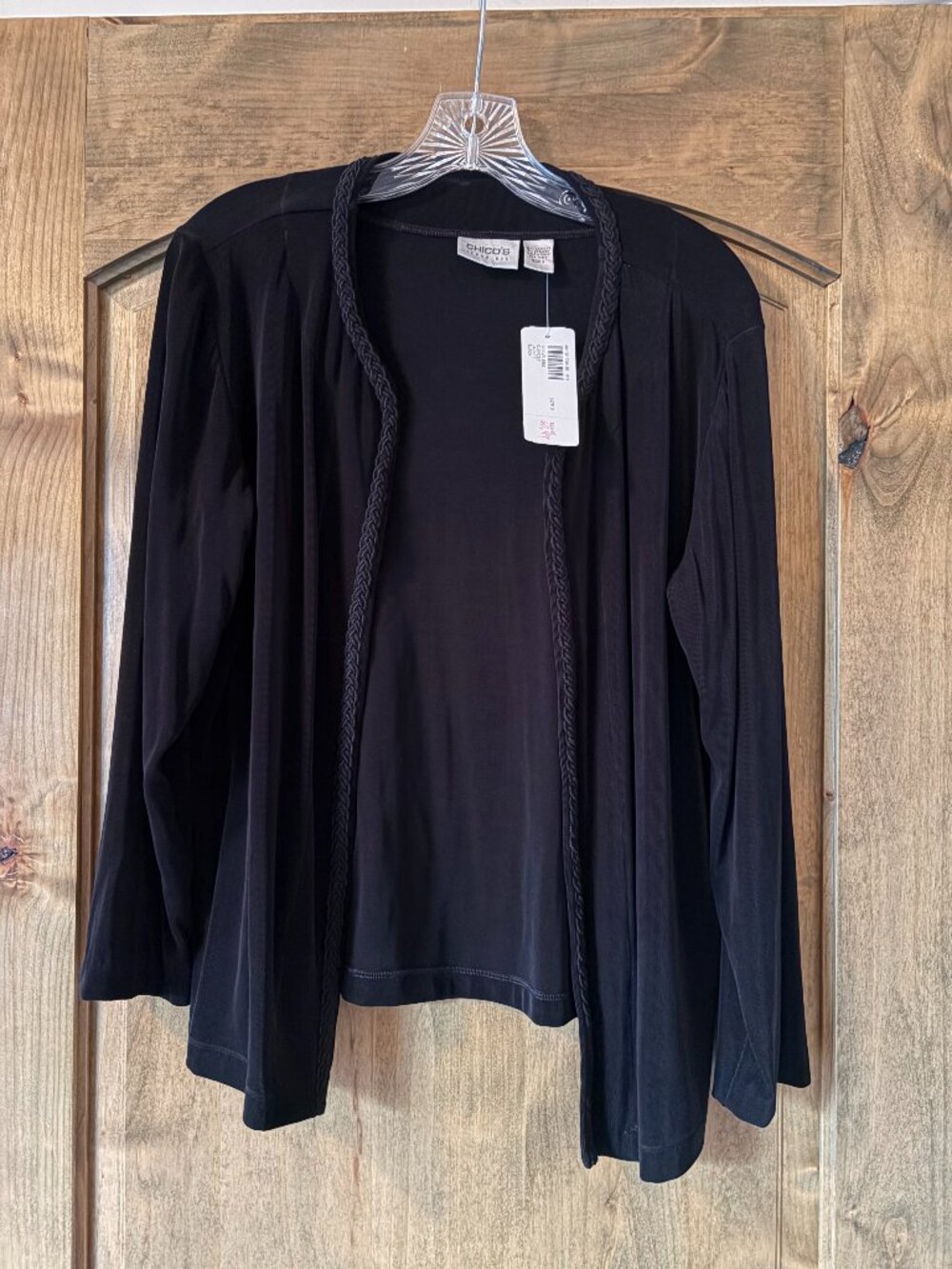 BRAND NEW WITH TAGS Chico's Traveler's Black Quincey Jacket Size 2 Large